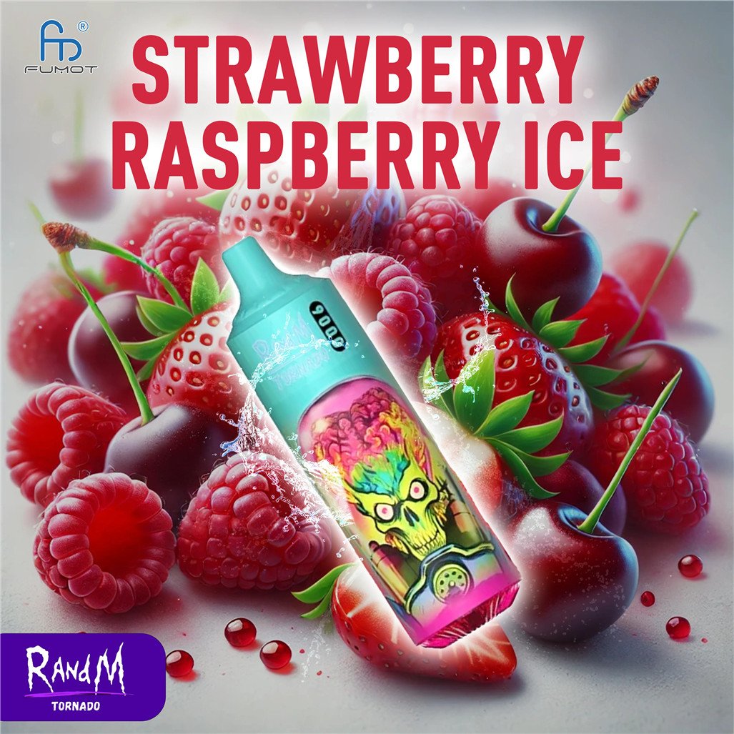 strawberry raspberry ice randm vape 9000